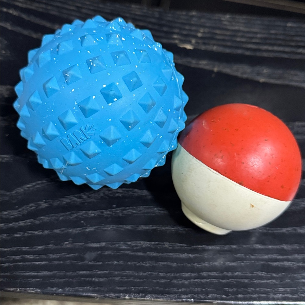 barkbox dog toys blue ball and slobber bobber